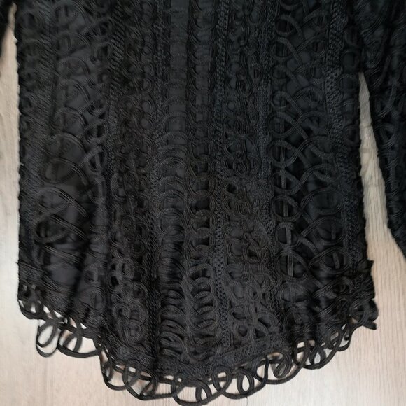 Victorian vintage guipure lace black lace jacket - Picture 7 of 11